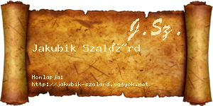 Jakubik Szalárd névjegykártya